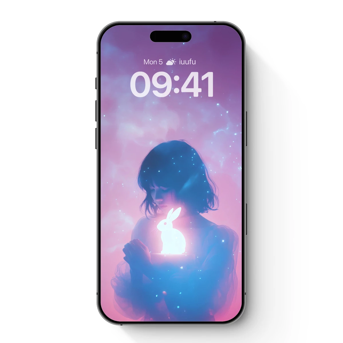 Glowing Rabbit in Cosmic Embrace