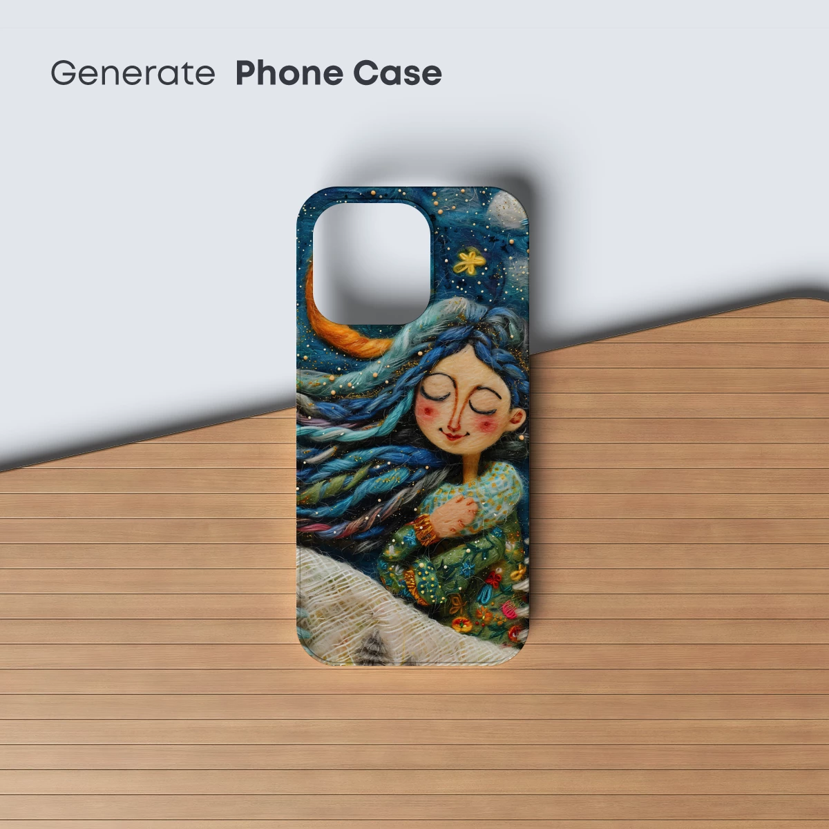 Dreamy Celestial Embrace: Fiber Art Fantasy - Image 3