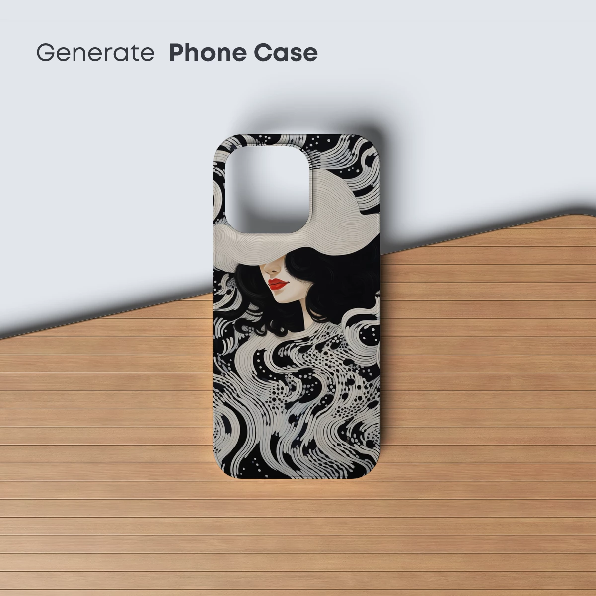 Ethereal Waves: A Woman in Monochrome Elegance - Image 3