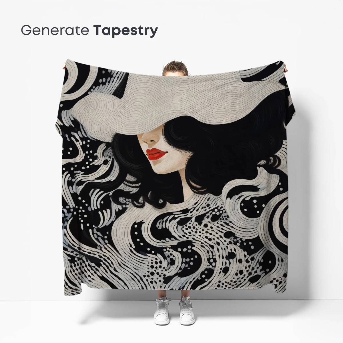 Ethereal Waves: A Woman in Monochrome Elegance - Image 5