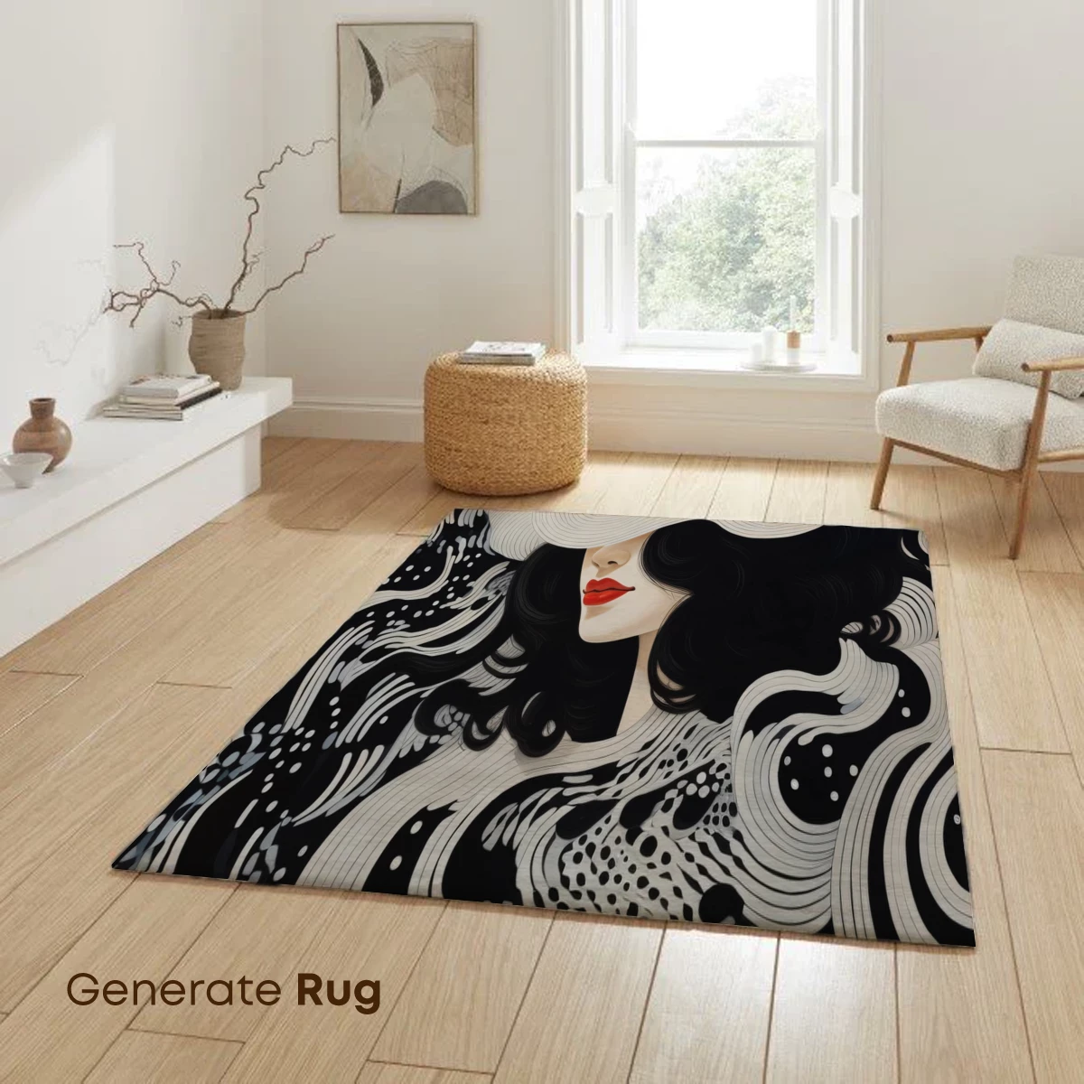 Ethereal Waves: A Woman in Monochrome Elegance - Image 6