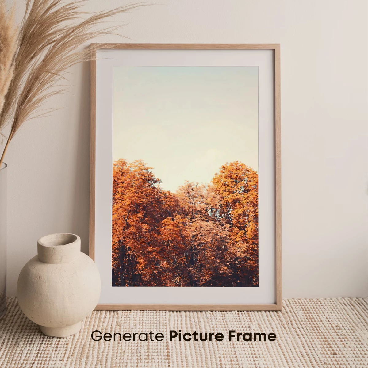 Autumnal Canopy: Golden Trees Against Serene Skies - Image 7