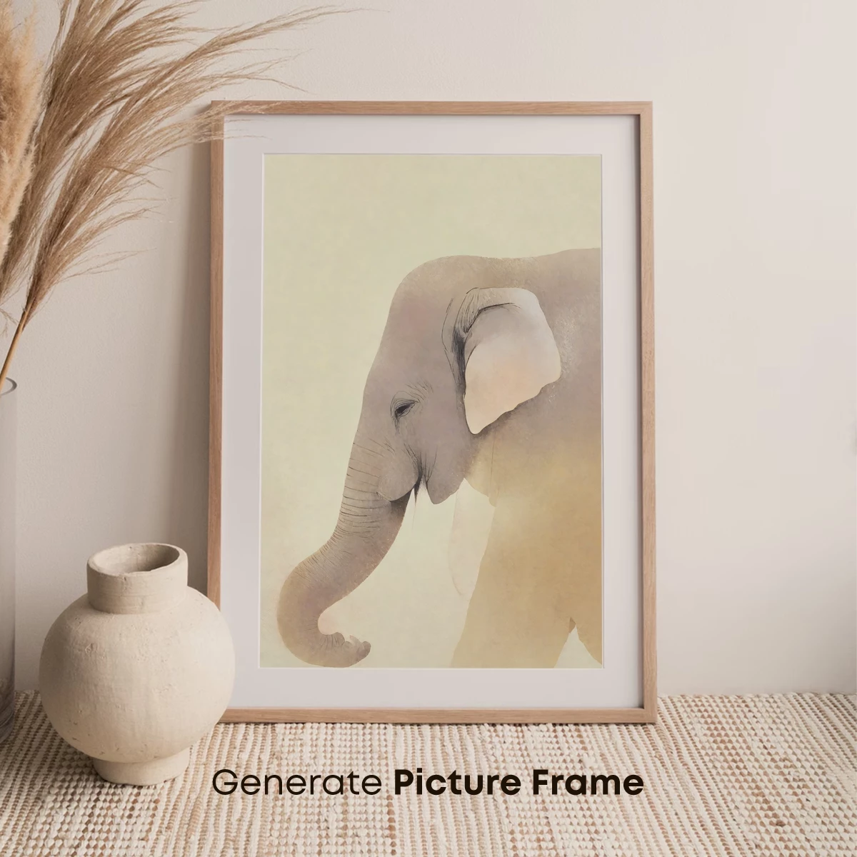 Elegant Serenity: Minimalist Elephant Art - Image 7