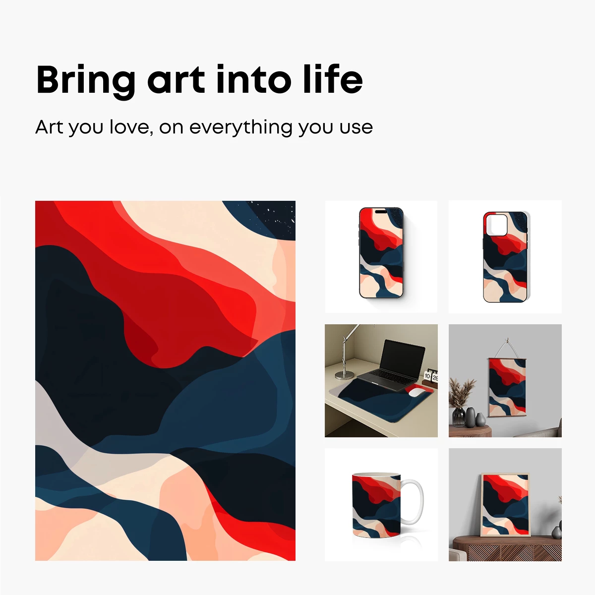 Abstract Fusion: Bold Waves of Color - Image 2