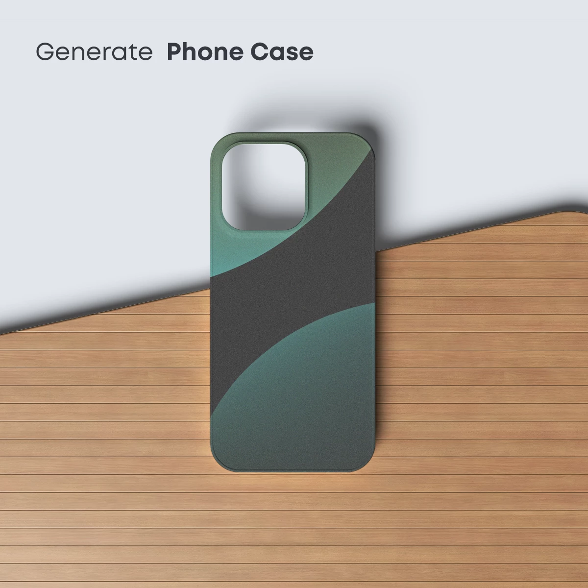 Abstract Teal and Charcoal Waves - Image 3