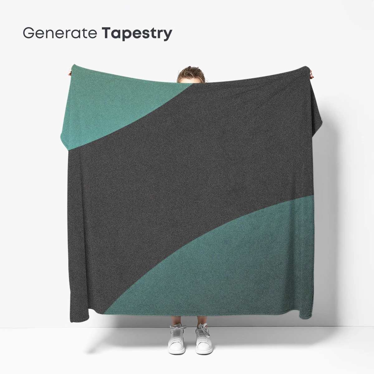 Abstract Teal and Charcoal Waves - Image 5