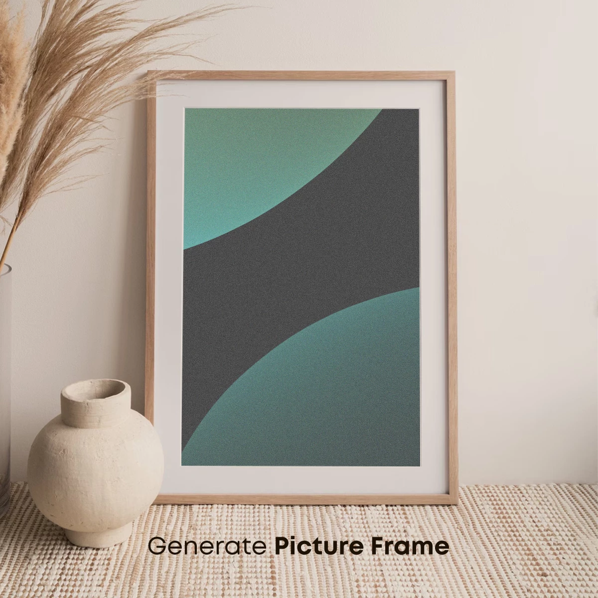Abstract Teal and Charcoal Waves - Image 7