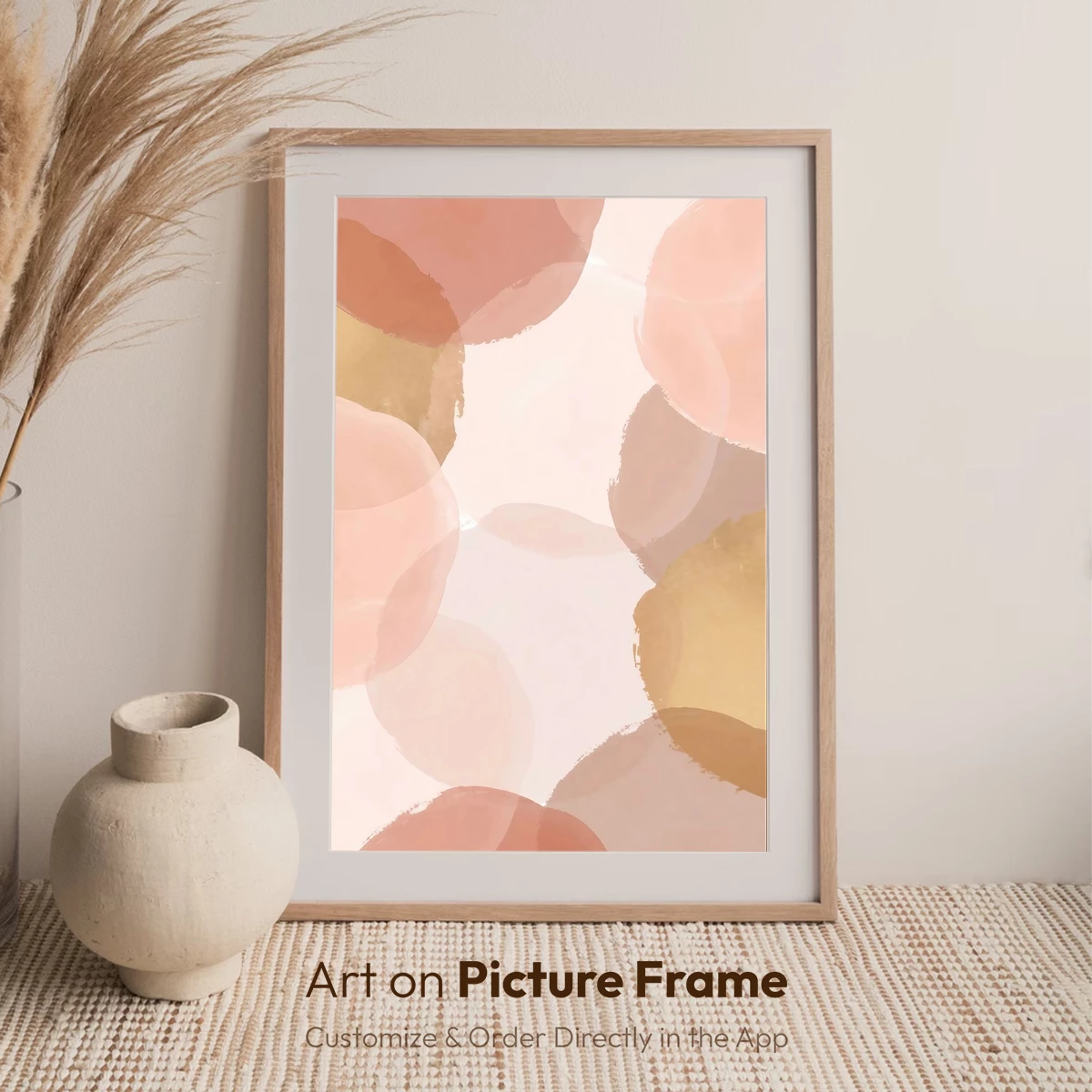 Blush Brushstrokes: Abstract Circles in Soft Hues - Image 6