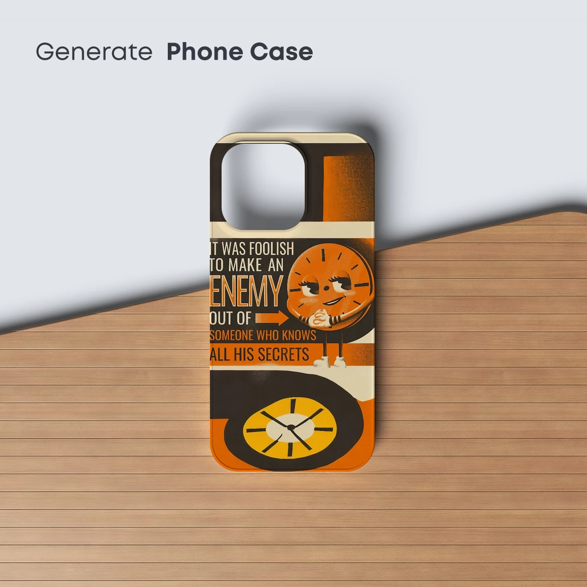 Clock Face Wisdom: Retro Typography Art - Image 3