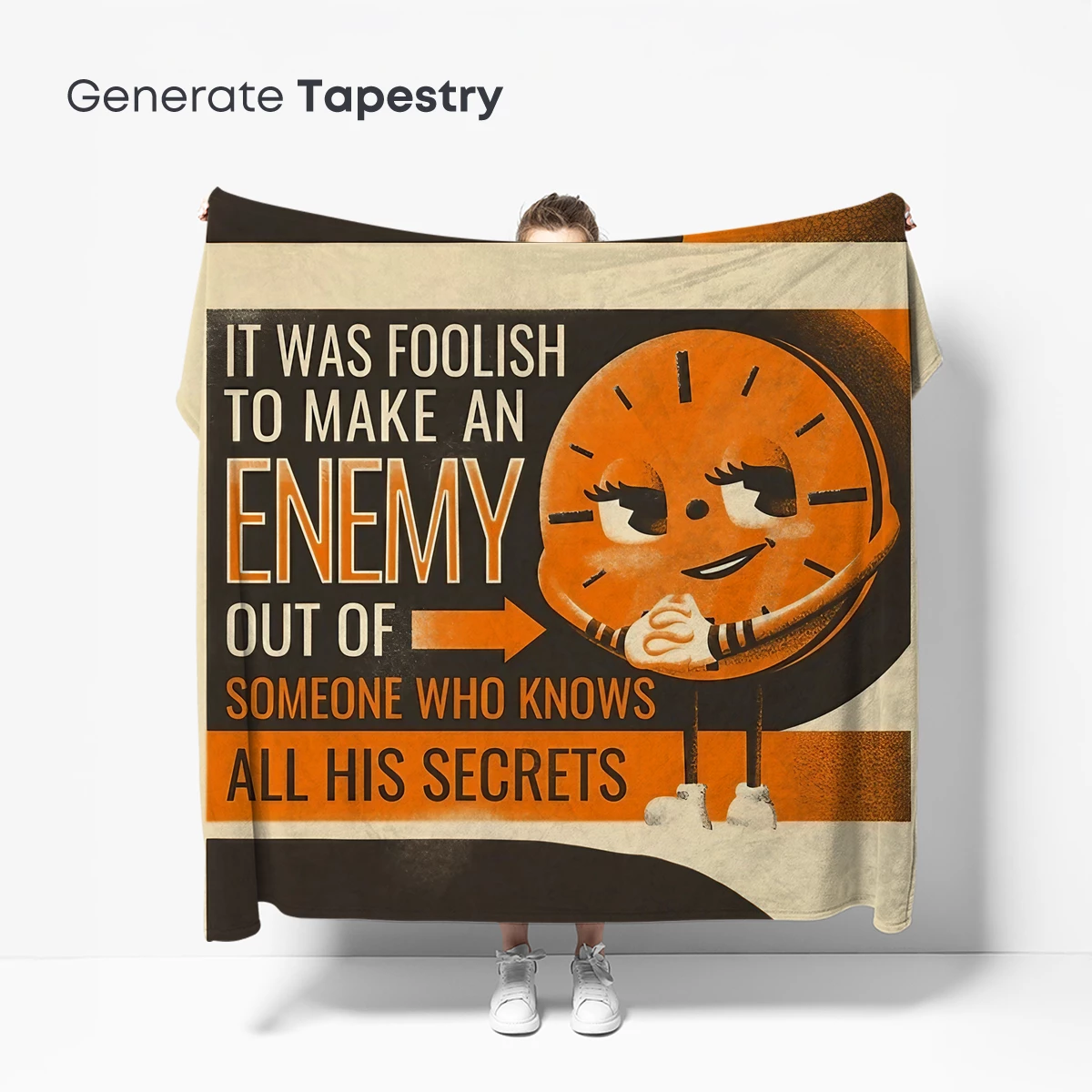 Clock Face Wisdom: Retro Typography Art - Image 5