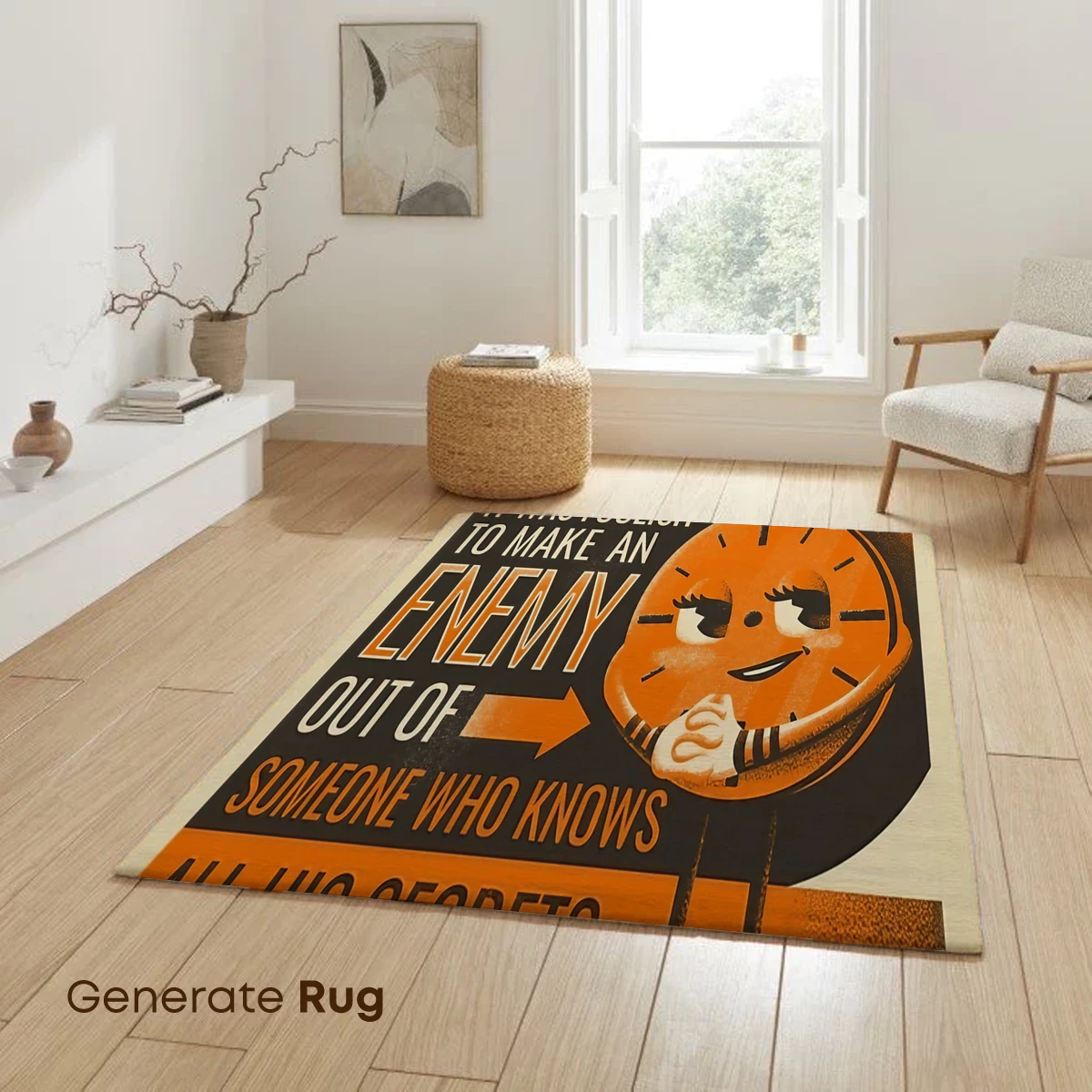 Clock Face Wisdom: Retro Typography Art - Image 6