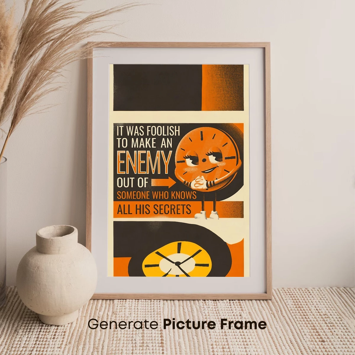 Clock Face Wisdom: Retro Typography Art - Image 7