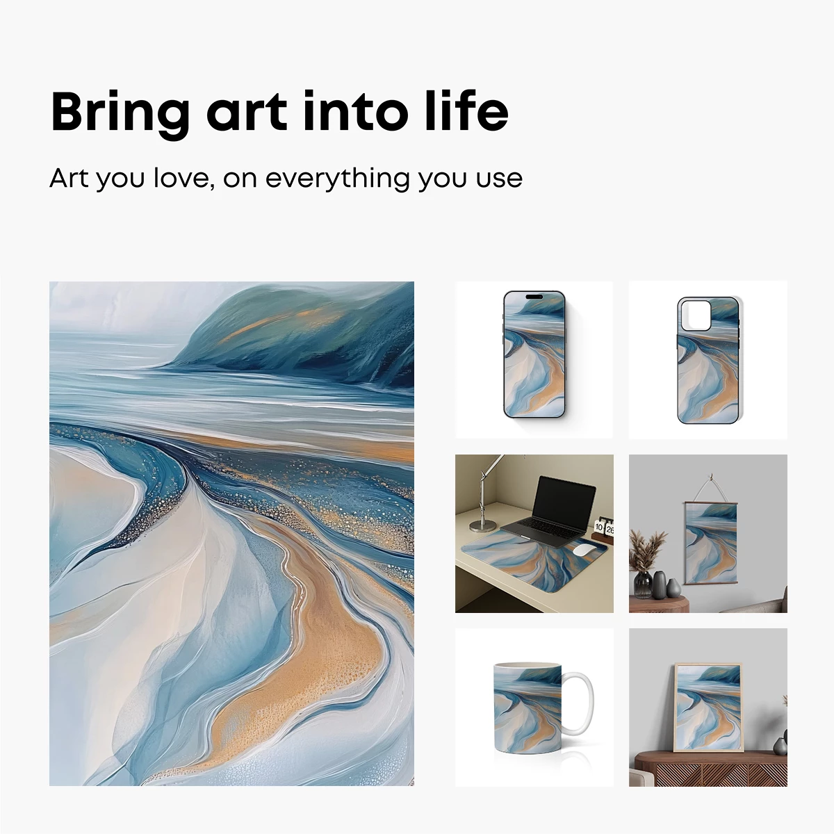 Ethereal Coastal Symphony: Abstract Tides and Sands - Image 2