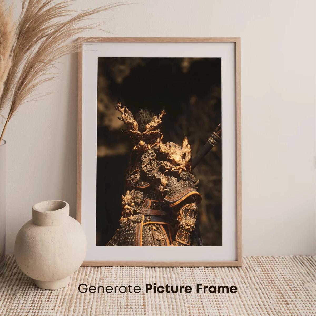 Epic Samurai Warrior: Golden Armor and Mythic Helmet - Image 7