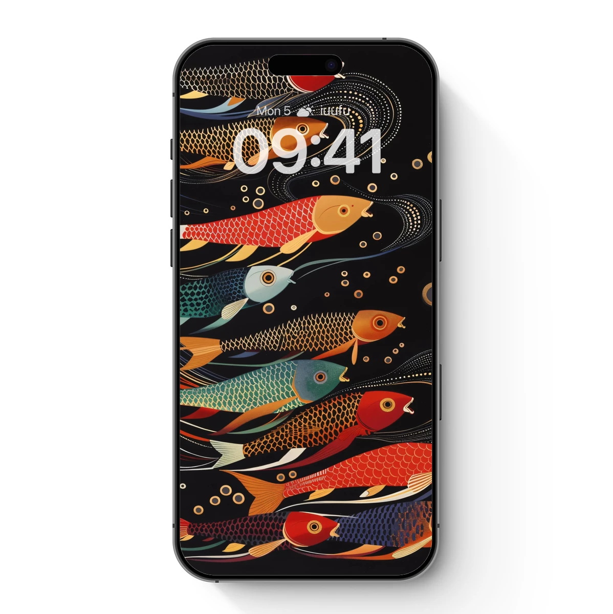 Koi Odyssey: Vibrant Fish in Abstract Waves