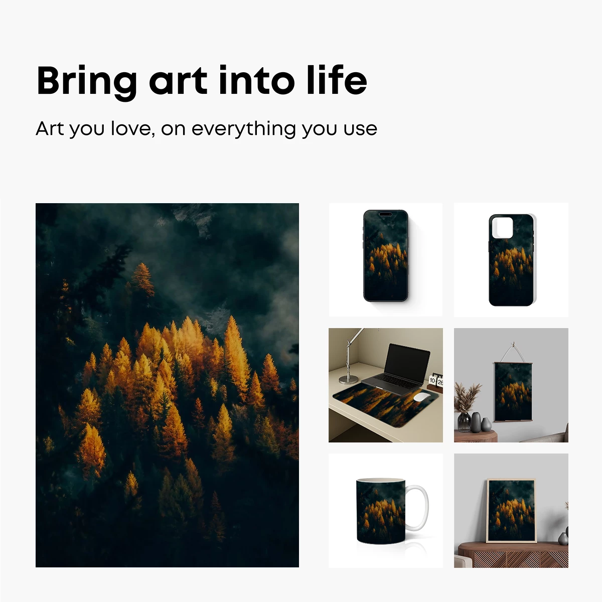 Golden Forest Under Midnight Skies - Image 2