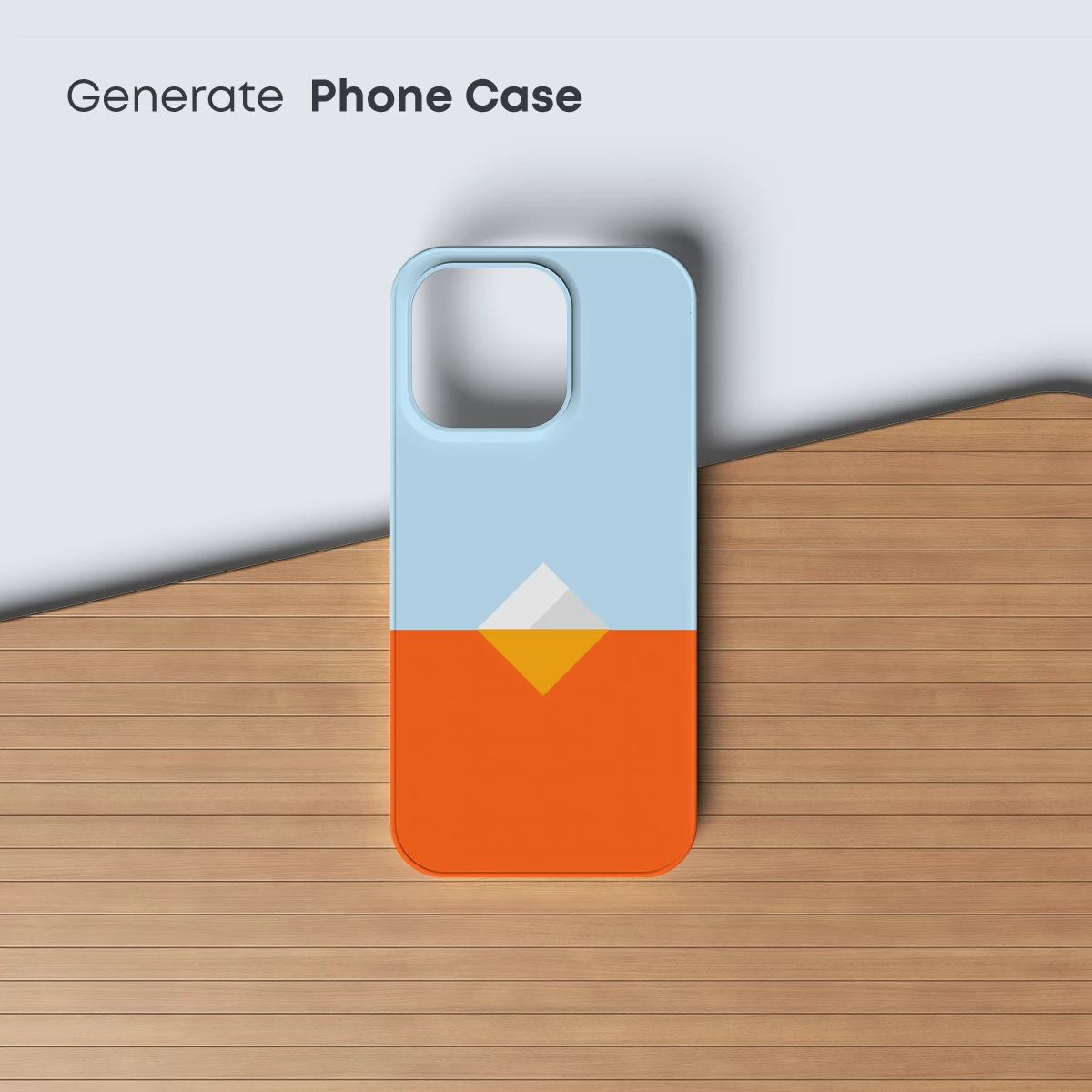 Geometric Horizon: Orange and Sky Blue Elegance - Image 3