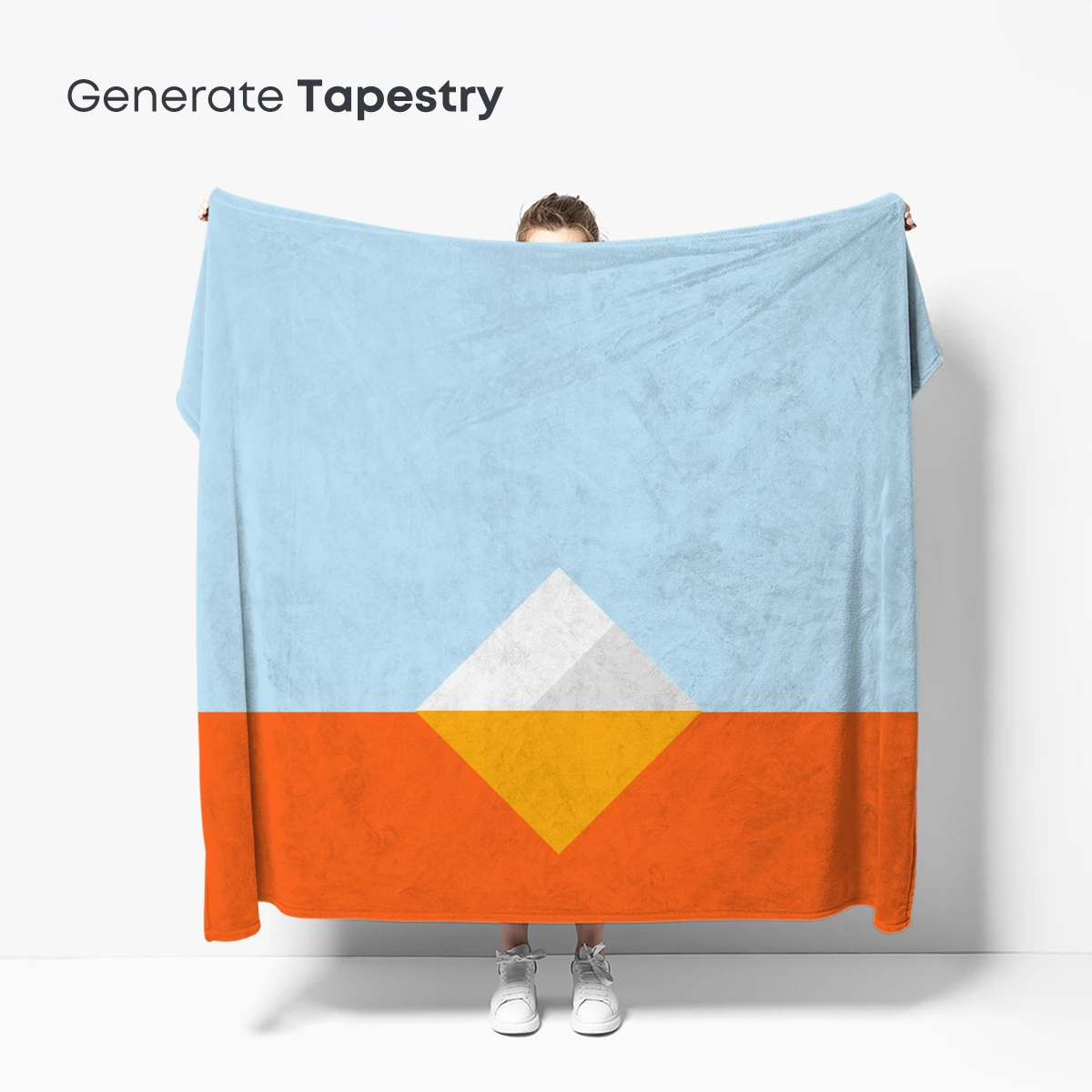 Geometric Horizon: Orange and Sky Blue Elegance - Image 5