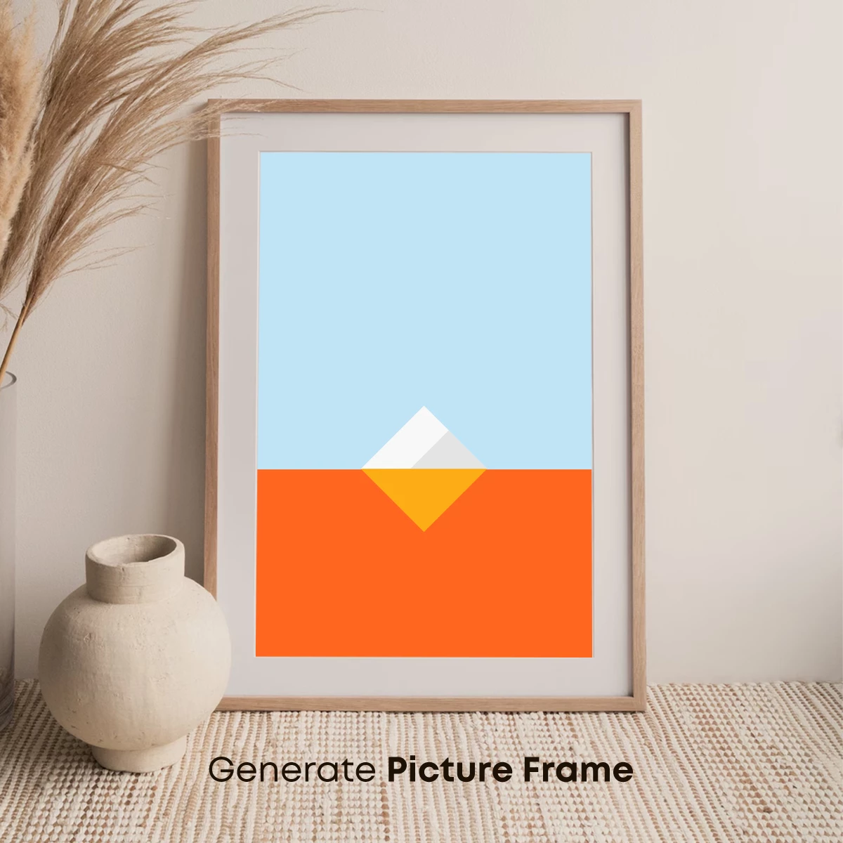 Geometric Horizon: Orange and Sky Blue Elegance - Image 7