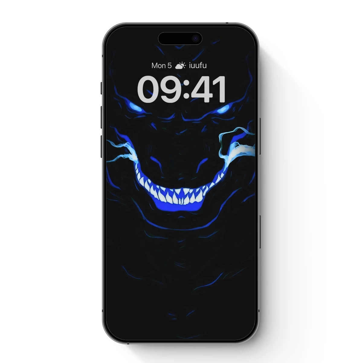 Glowing Abyss Beast: Neon Blue Horror Art