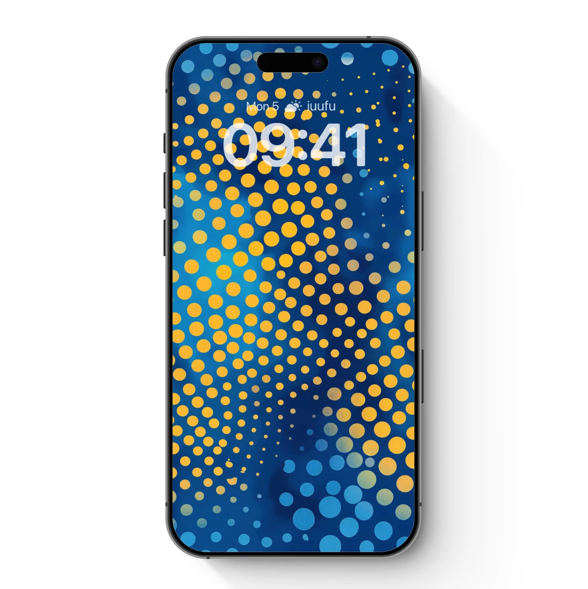 Dot Matrix Elegance: Blue and Gold Harmony