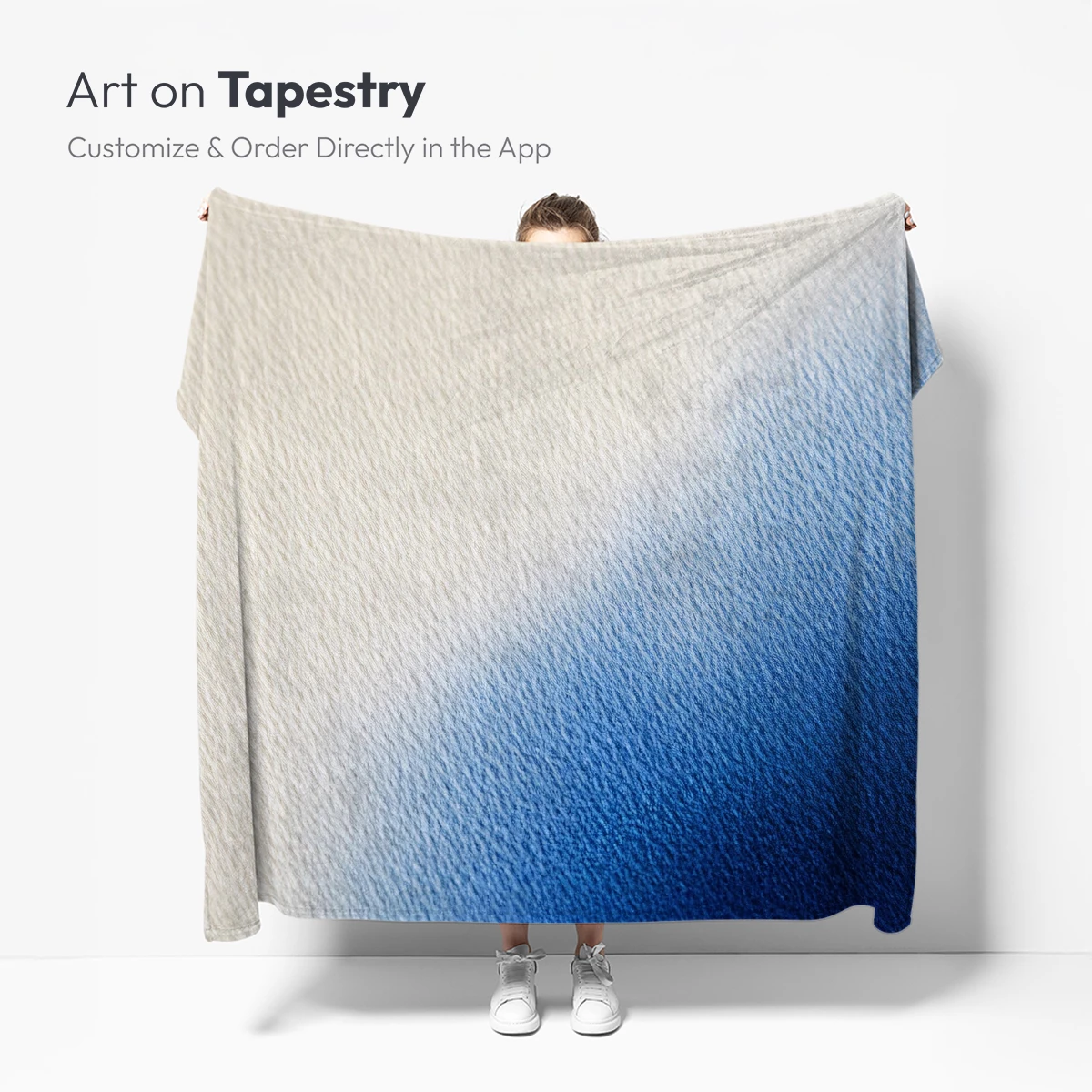 Gradient Serenity: Blue Whisper on Textured Canvas - Image 5