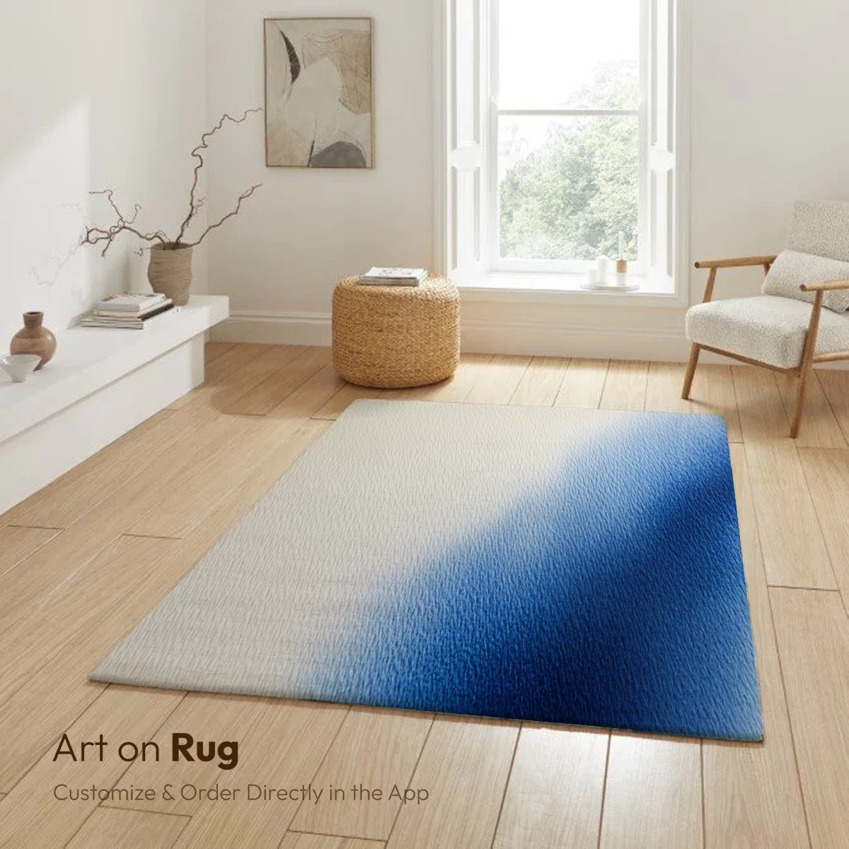 Gradient Serenity: Blue Whisper on Textured Canvas - Image 6