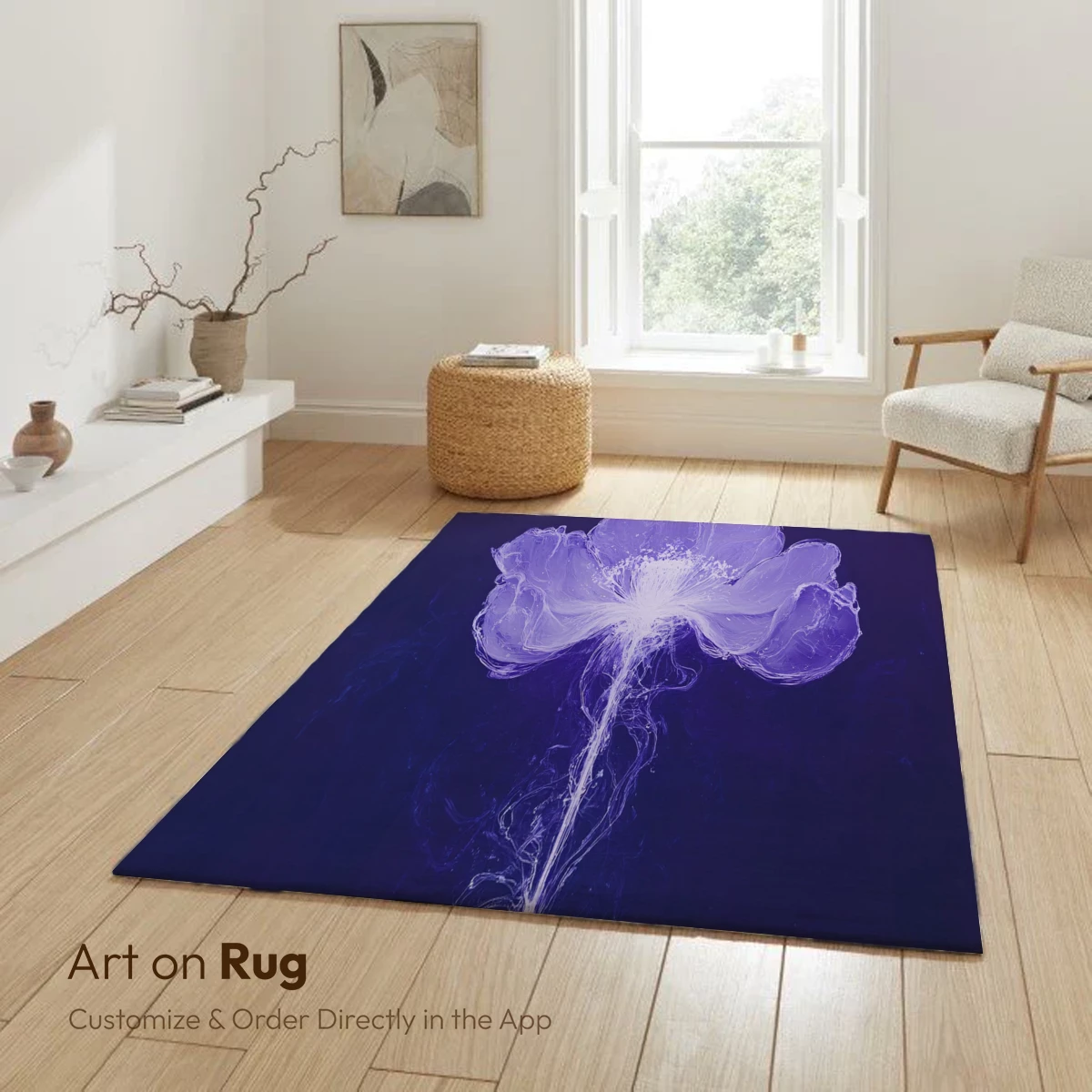 Ethereal Bloom: Radiant Flower in Monochromatic Purple - Image 6