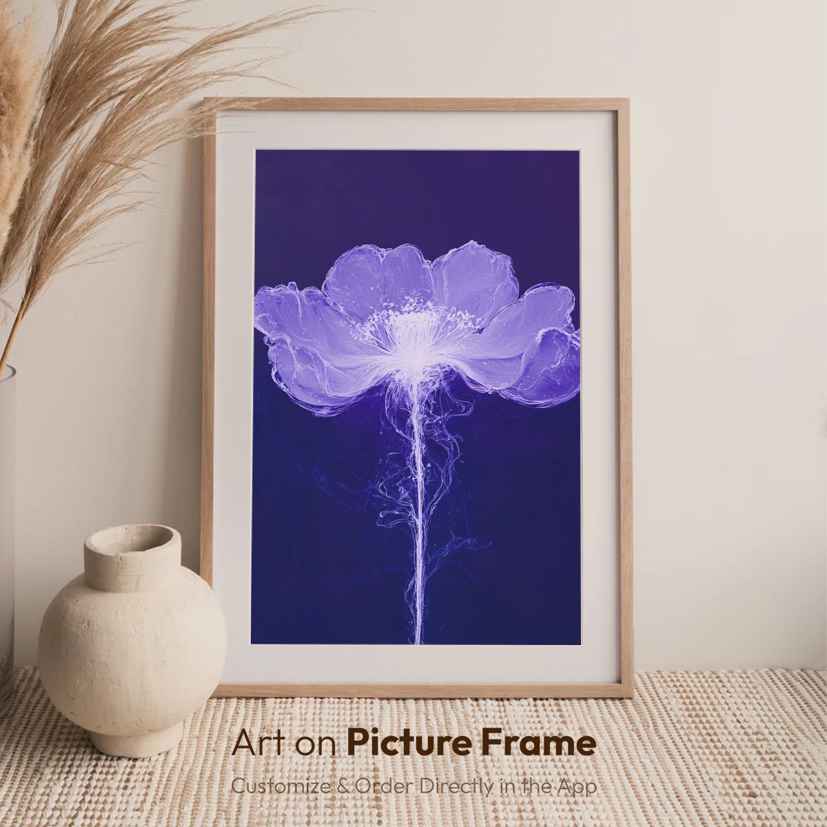 Ethereal Bloom: Radiant Flower in Monochromatic Purple - Image 7