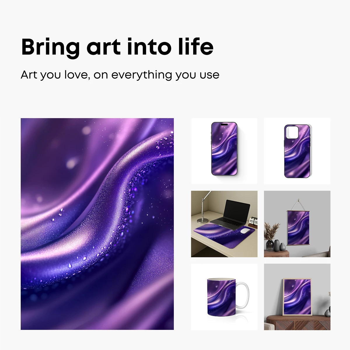 Ethereal Silk Waves: Purple Luxe Elegance - Image 2