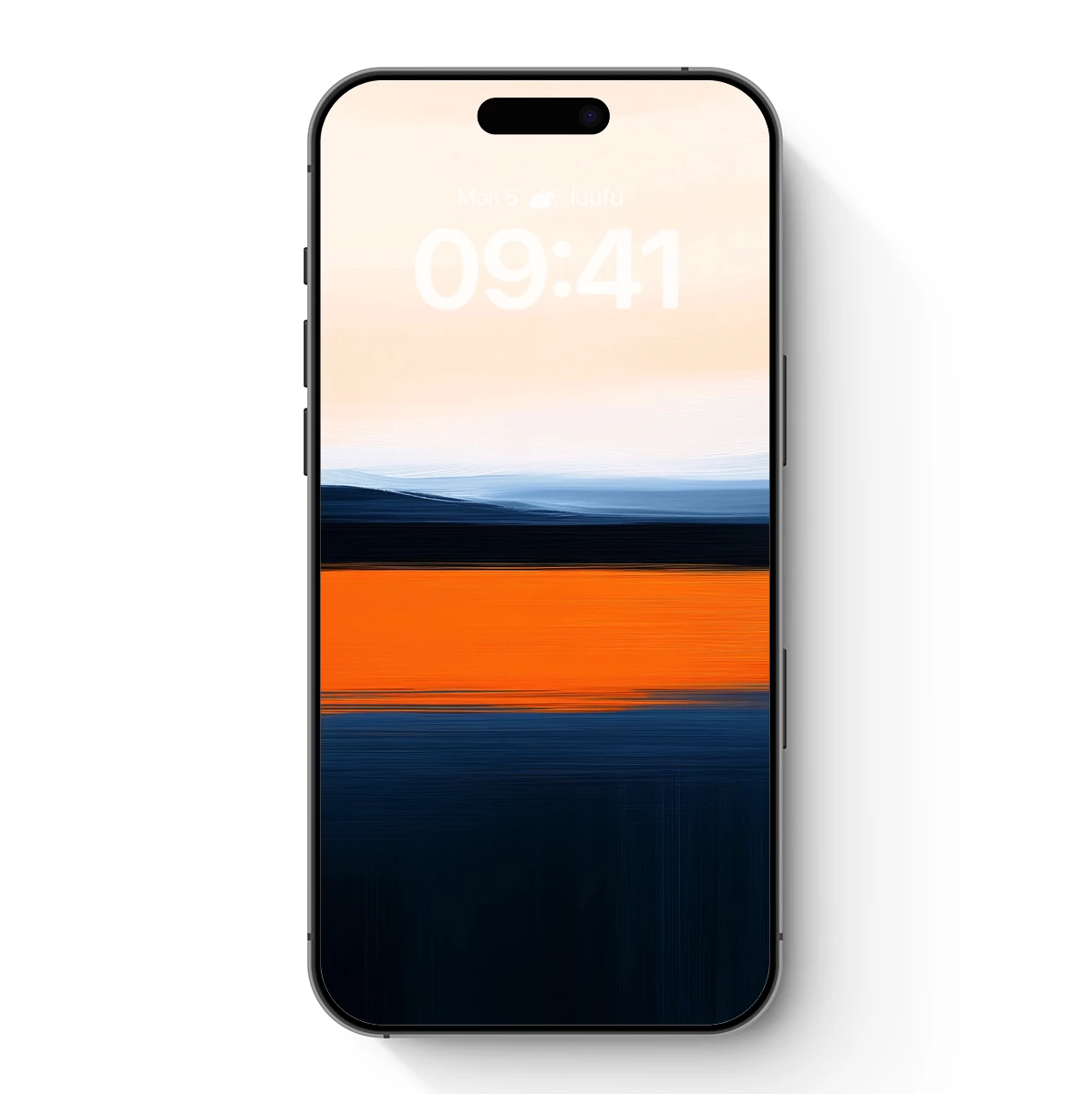 Abstract Horizon: Orange and Navy Layers