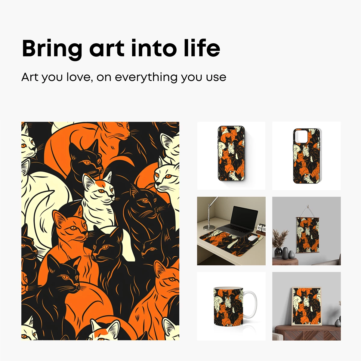 Feline Symphony in Orange and Black - Image 2