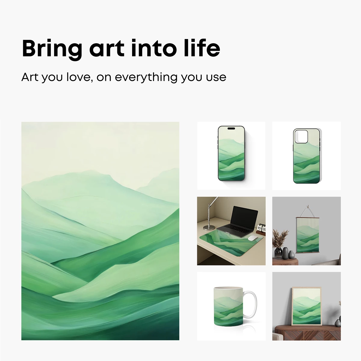 Ethereal Green Waves: A Landscape Symphony - Image 2