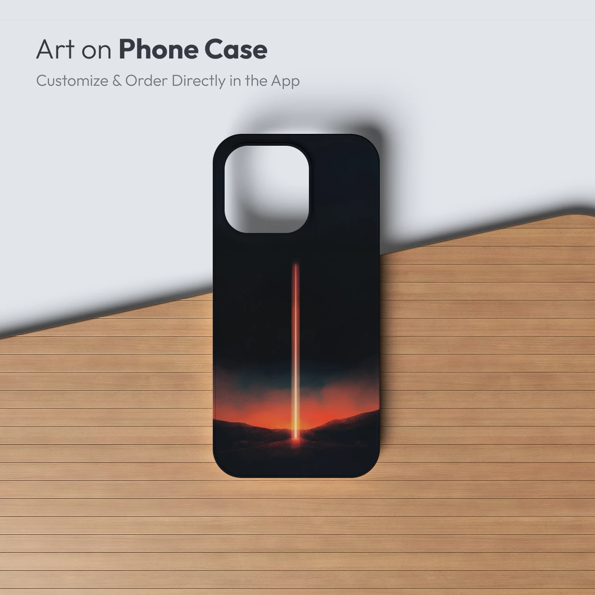 Eternal Beacon: Fiery Pillar in Twilight Landscape - Image 3