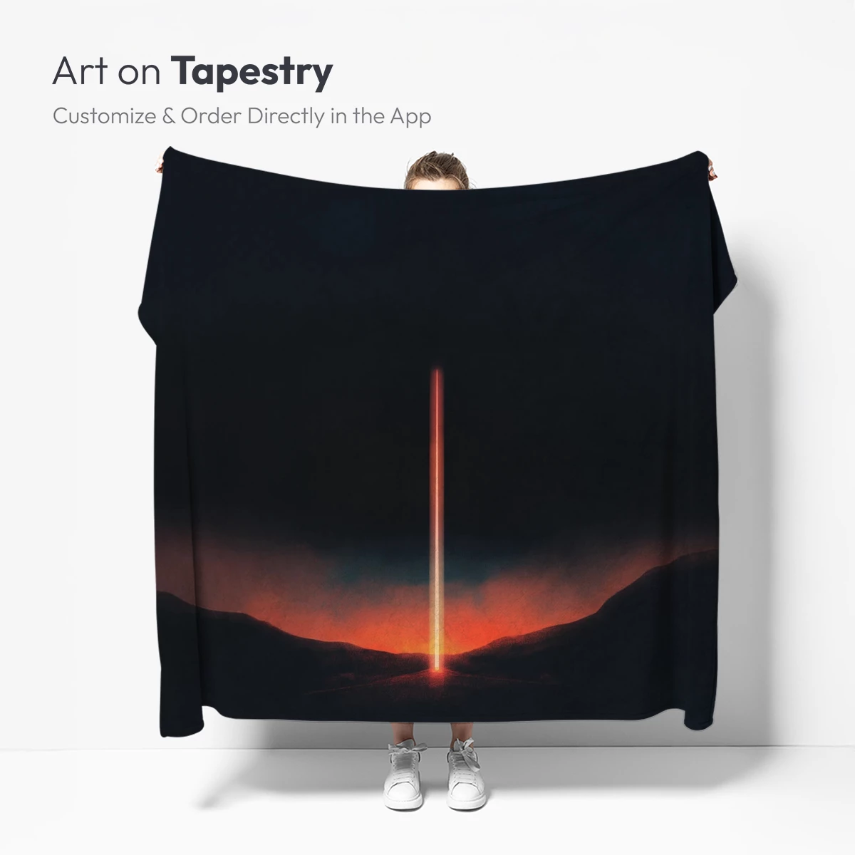 Eternal Beacon: Fiery Pillar in Twilight Landscape - Image 5