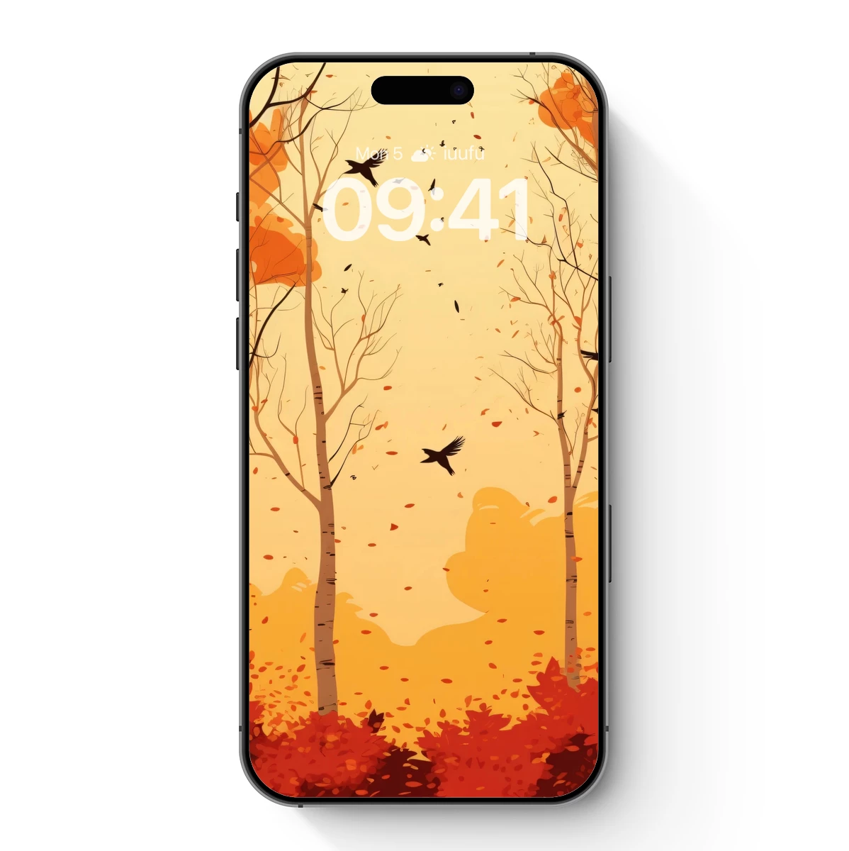 Autumn Birch Symphony: Birds and Falling Leaves Autumn Birch Symphony: Birds and Falling Leaves