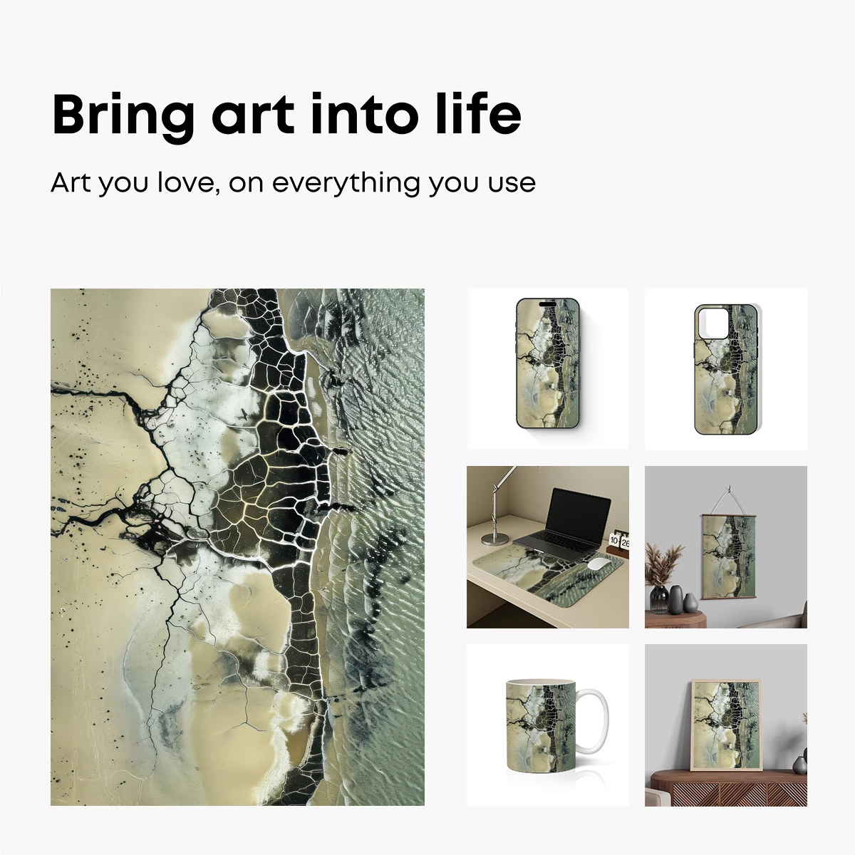 Cracked Earth's Veins: Aerial Abstract - Image 2