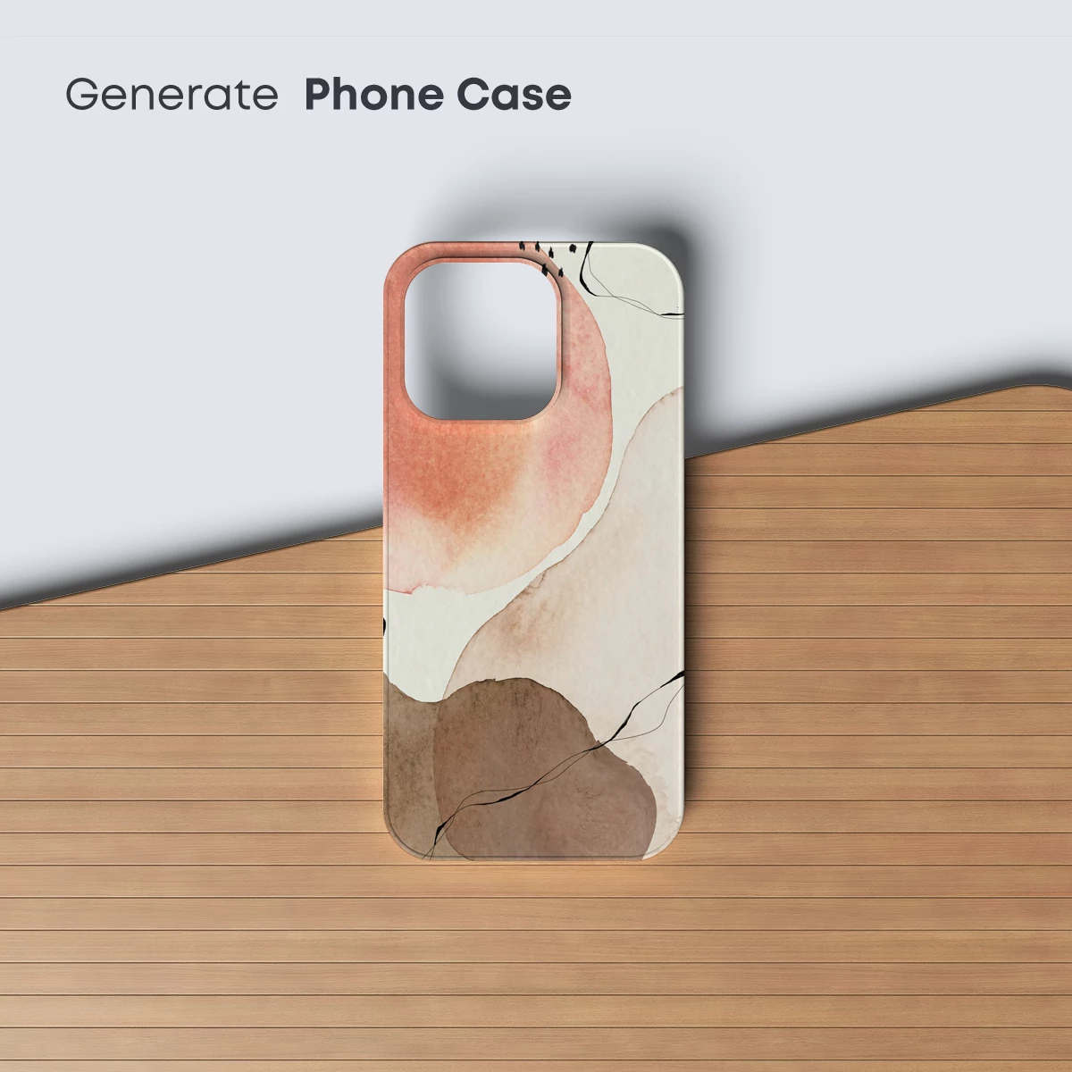 Abstract Watercolor Harmony: Blush and Earth Tones - Image 3