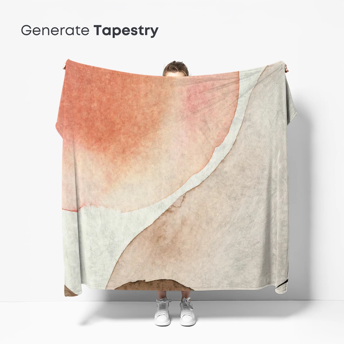 Abstract Watercolor Harmony: Blush and Earth Tones - Image 5