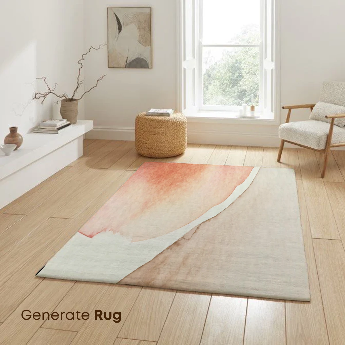 Abstract Watercolor Harmony: Blush and Earth Tones - Image 6