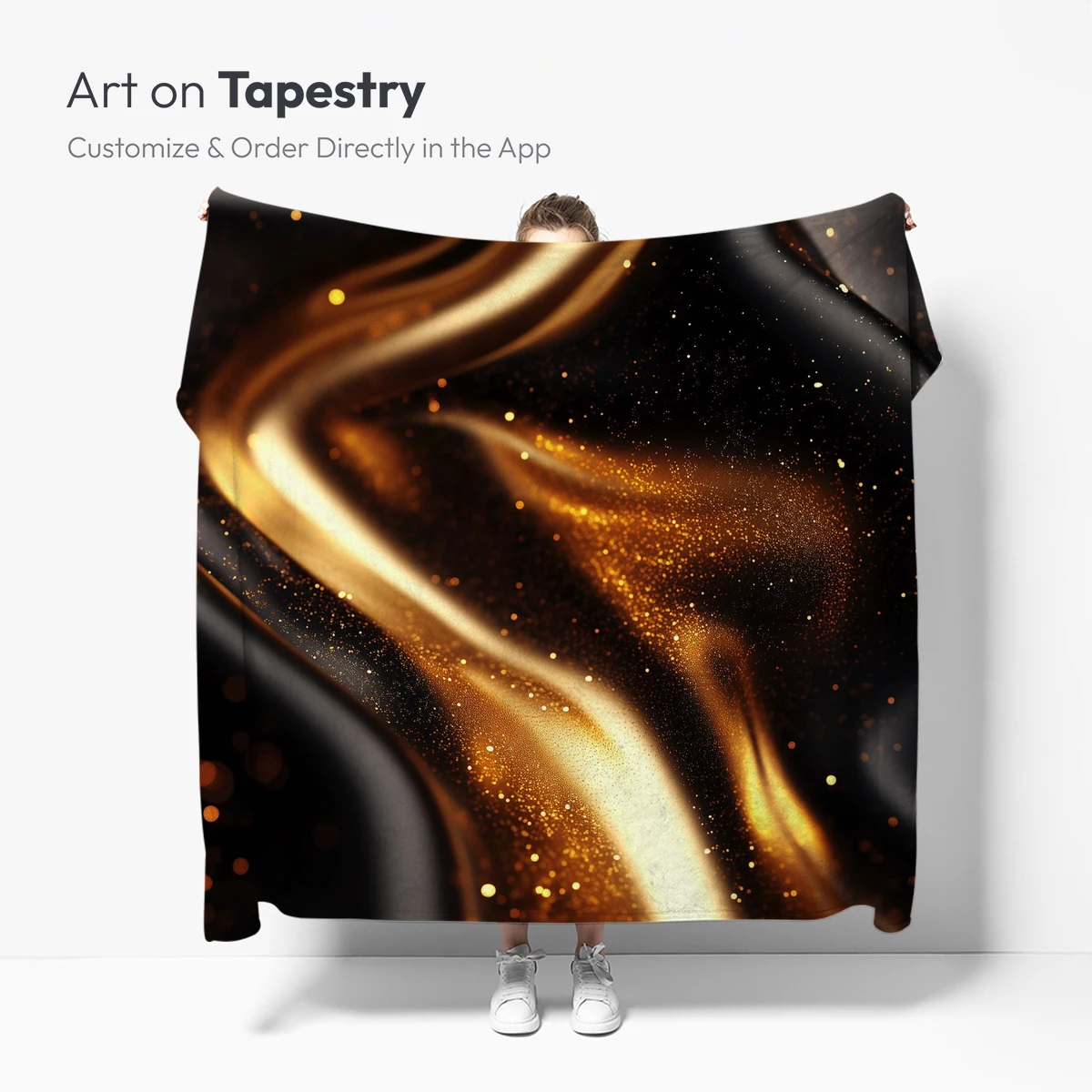 Golden Elegance: Black and Gold Abstract Flow - Image 4