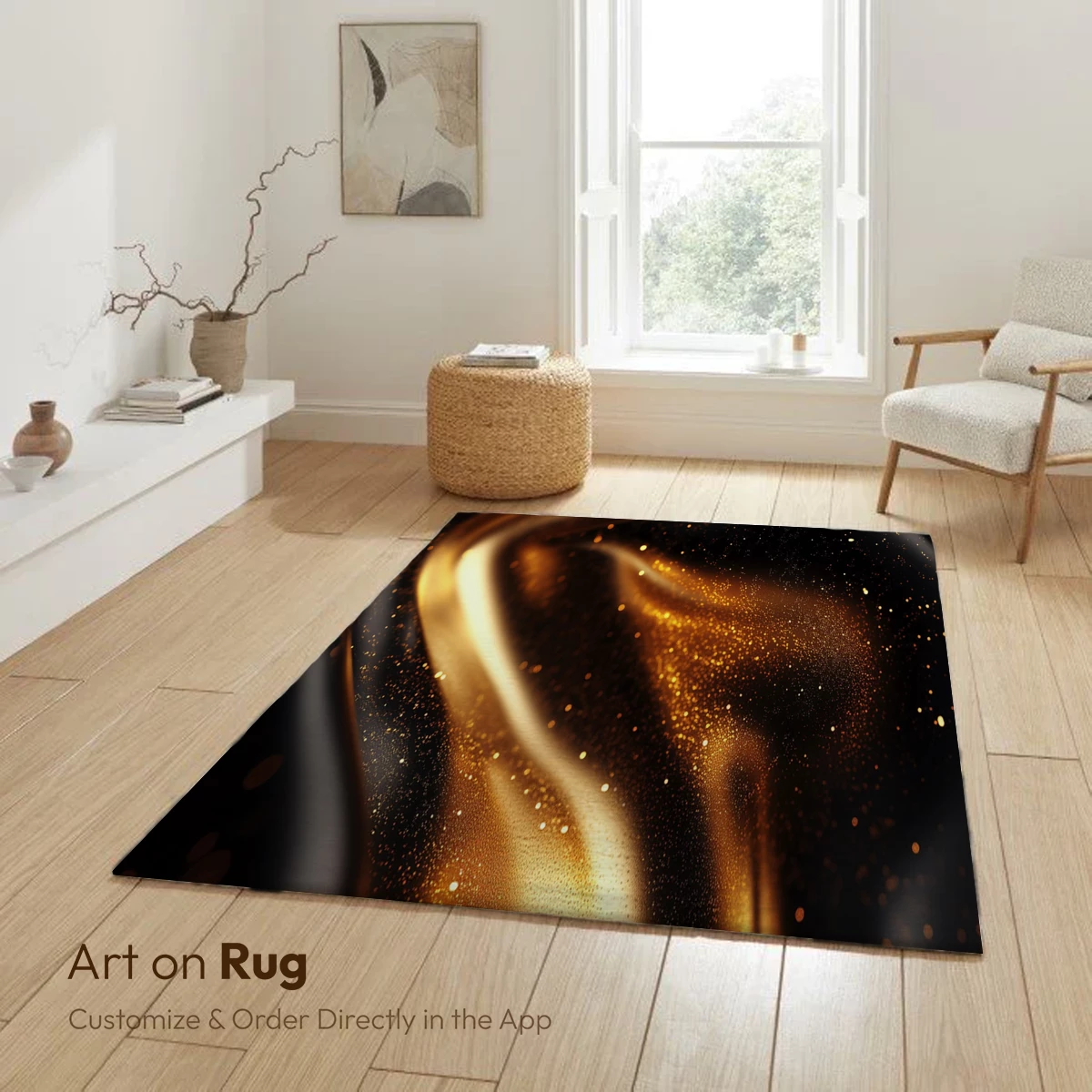 Golden Elegance: Black and Gold Abstract Flow - Image 5