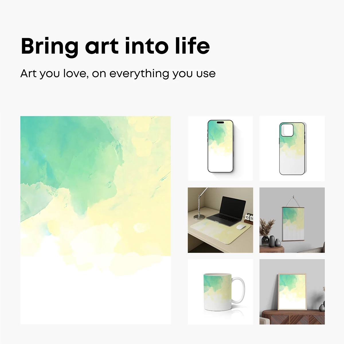 Aqua Serenity: Ethereal Watercolor Clouds - Image 2