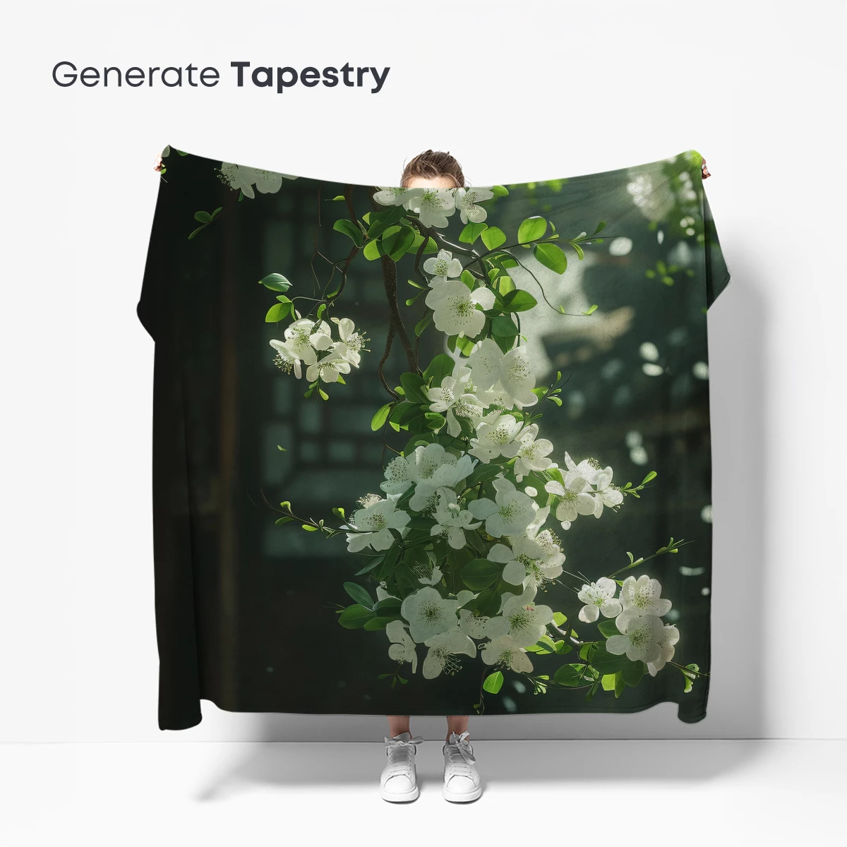 Blossom Whisper: Ethereal White Flowers in Sunlit Serenity - Image 5