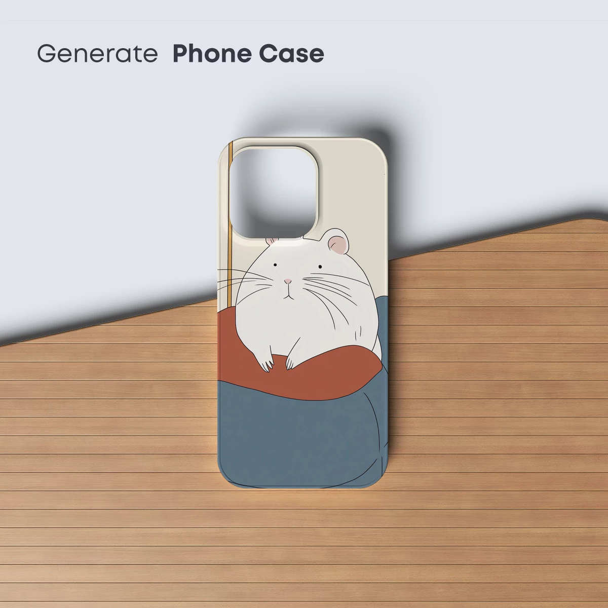 Chubby Hamster in Cozy Rest: Whimsical Minimalism - Image 3