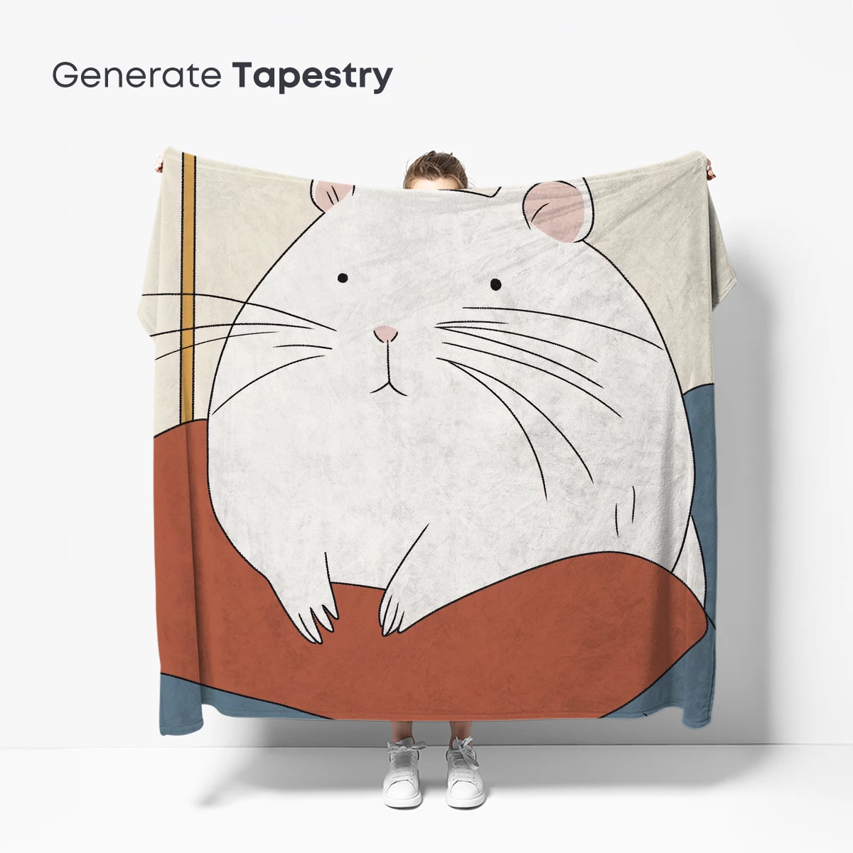 Chubby Hamster in Cozy Rest: Whimsical Minimalism - Image 5