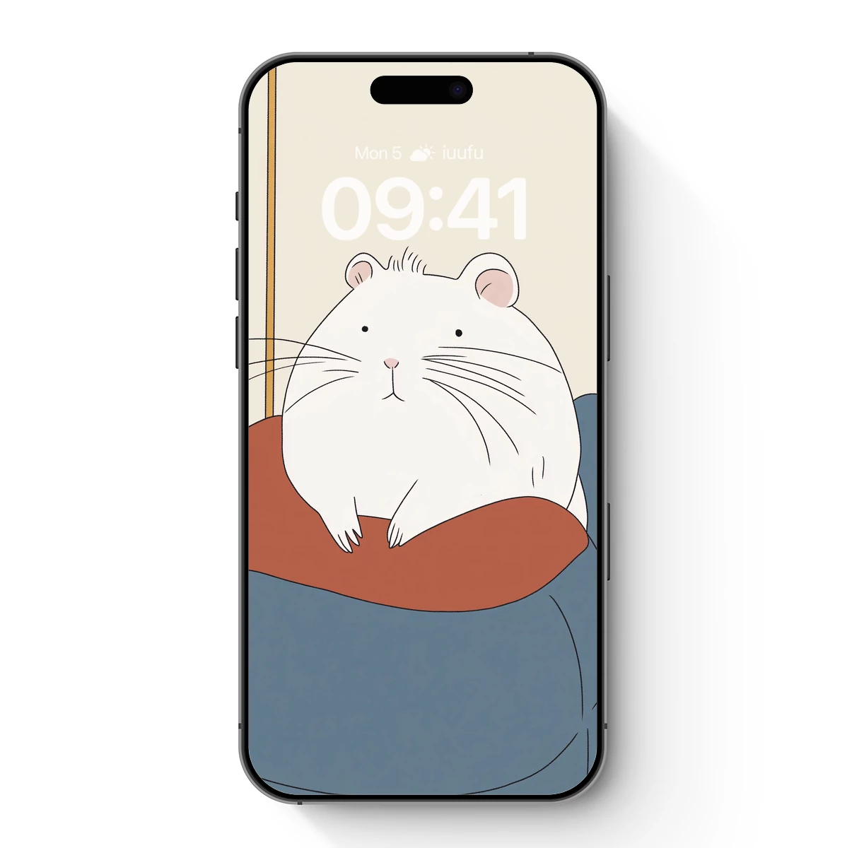 Chubby Hamster in Cozy Rest: Whimsical Minimalism