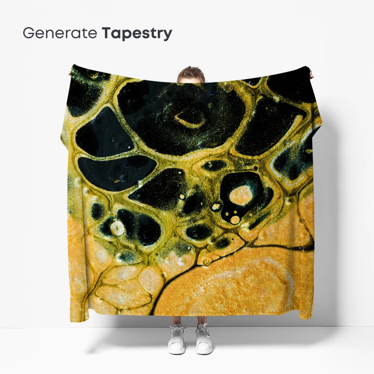 Golden Abyss: Abstract Ink Fusion - Image 5