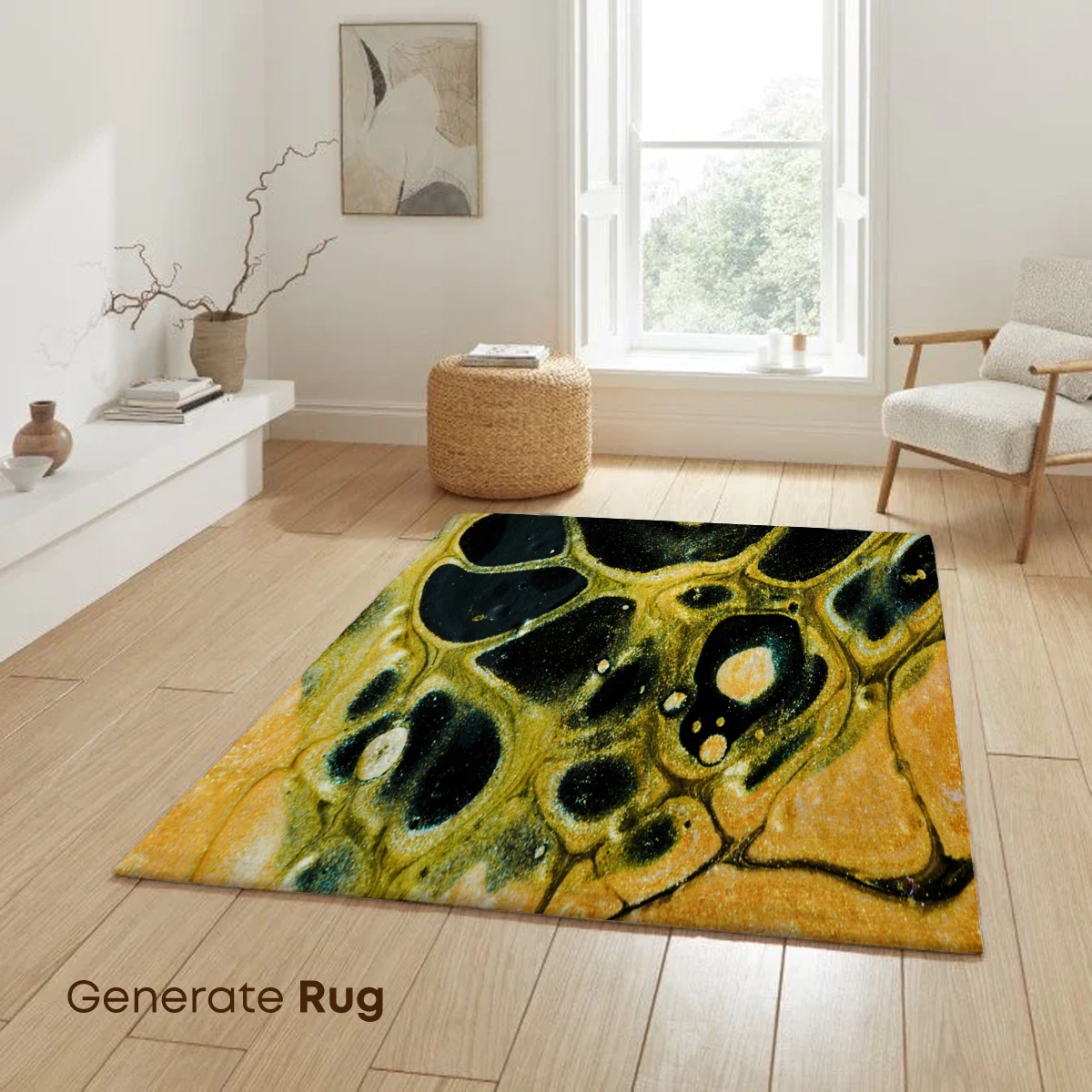 Golden Abyss: Abstract Ink Fusion - Image 6