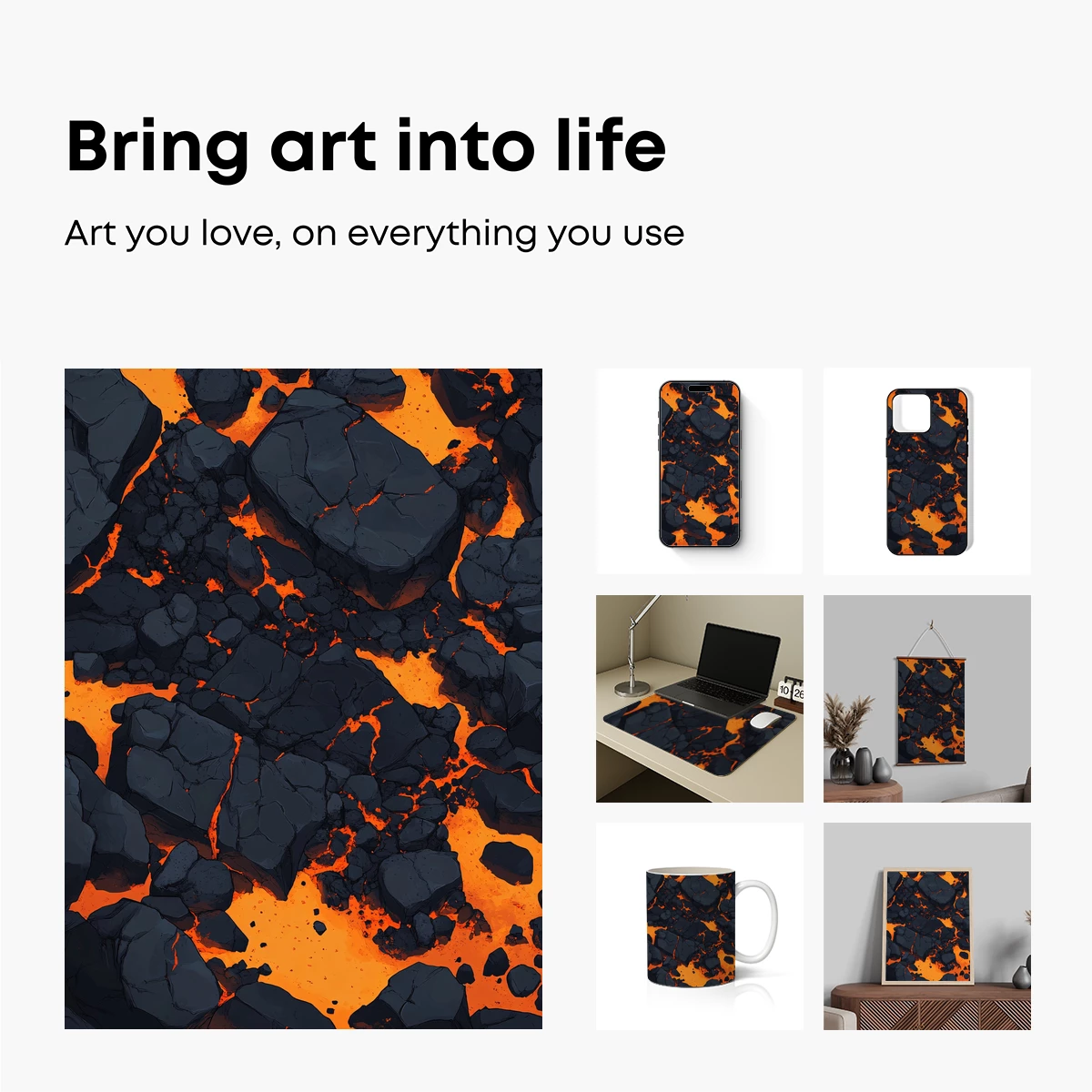 Lava's Embrace: Fiery Crystals in Motion - Image 2